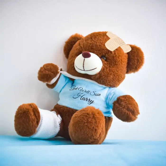 Personalized Get Well Soon With Name Teddy Bear for Couple, BF, GF, Friend 2