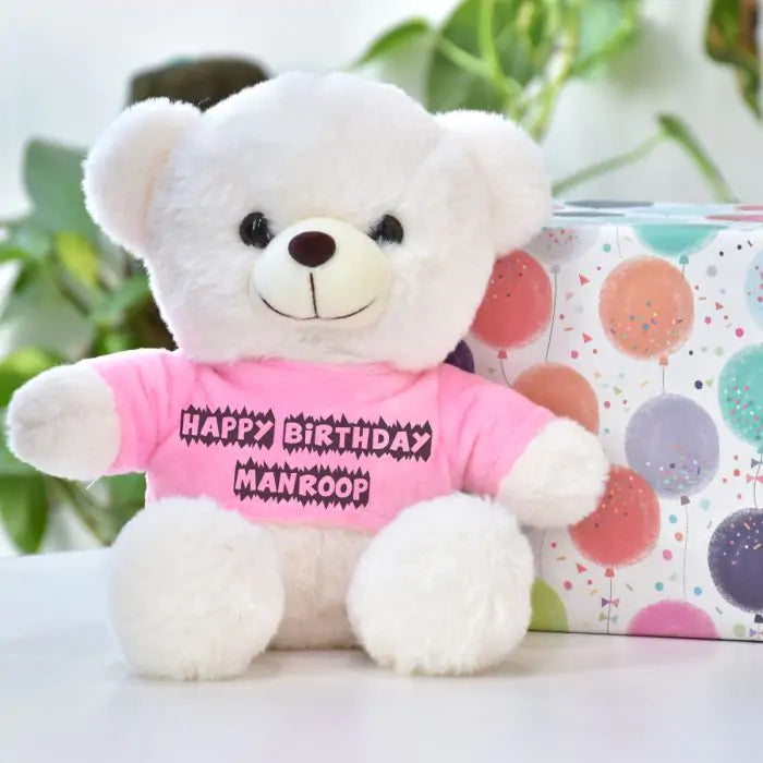 Personalized Happy Birthday With Name Teddy Bear Gift for Birthday