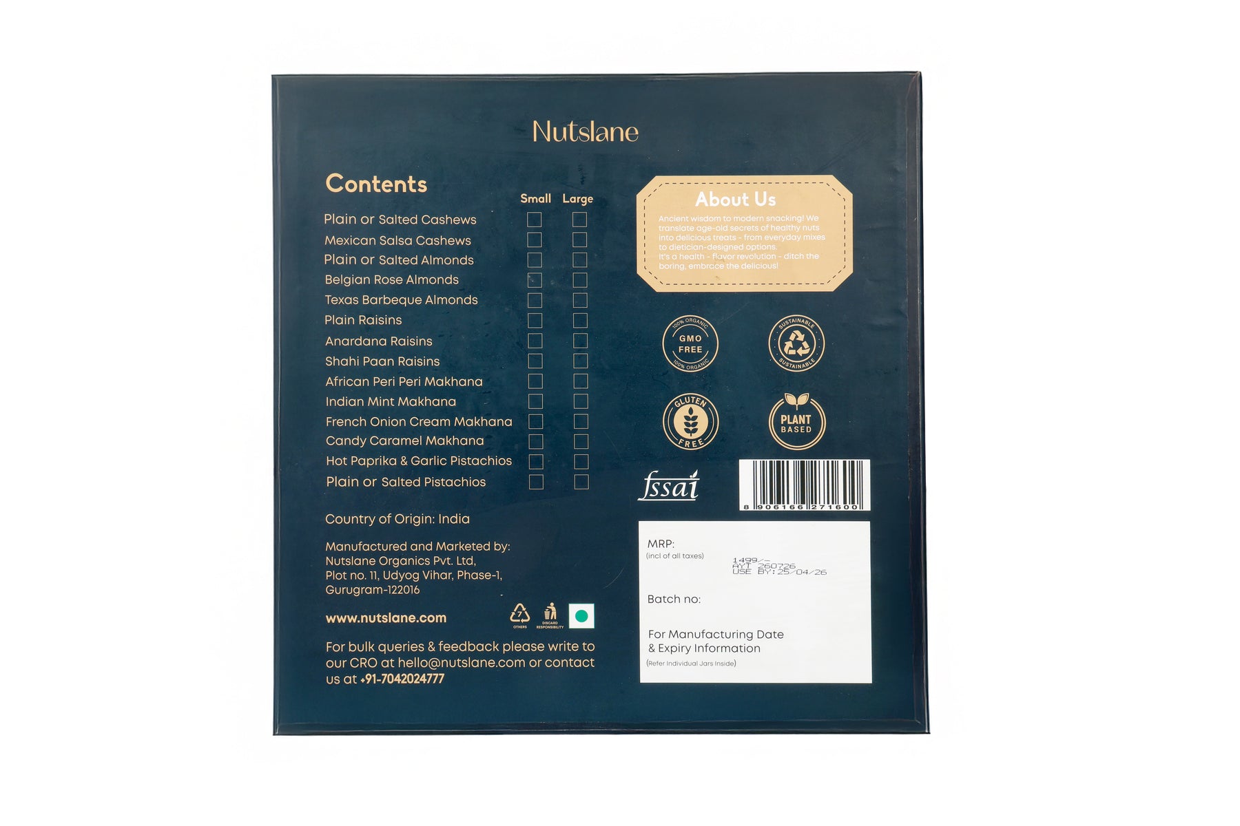 Aayat (Cream Onion , Peri peri , Indian Mint Mkahana , Candy caramel Makhana ) - 50 Gram each