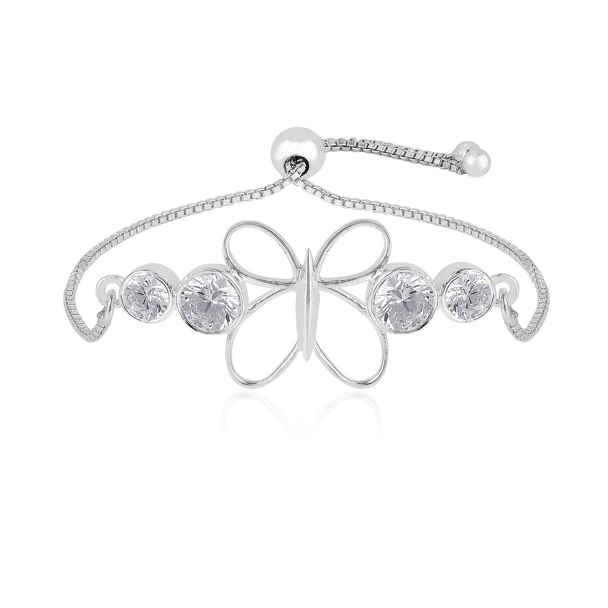 925 Sterling Silver Butterfly Chain Bracelet  Gift for Her