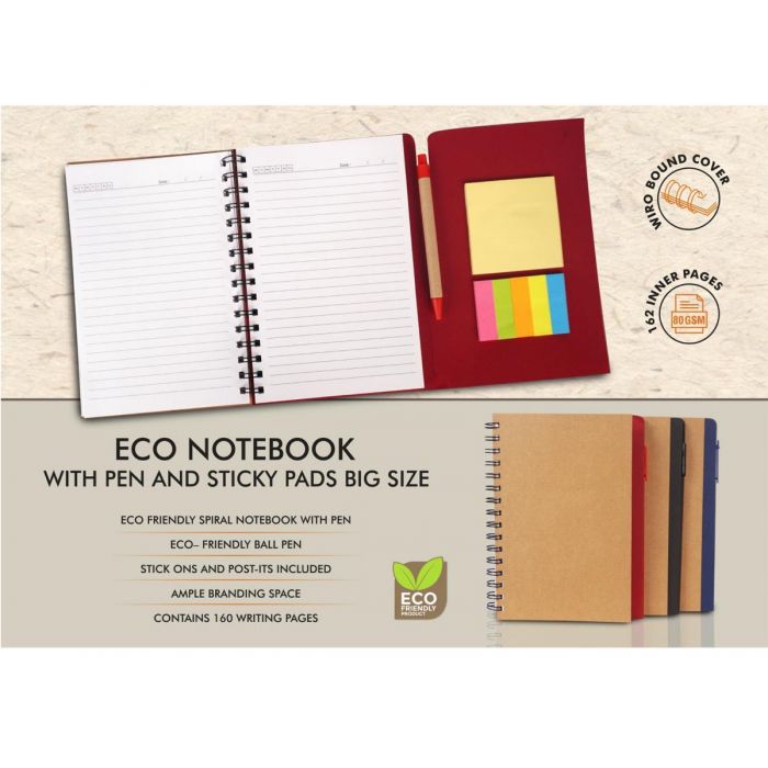A5 Size notebook with Sticky notes and Eco pen (Bulk/Corporate Orders