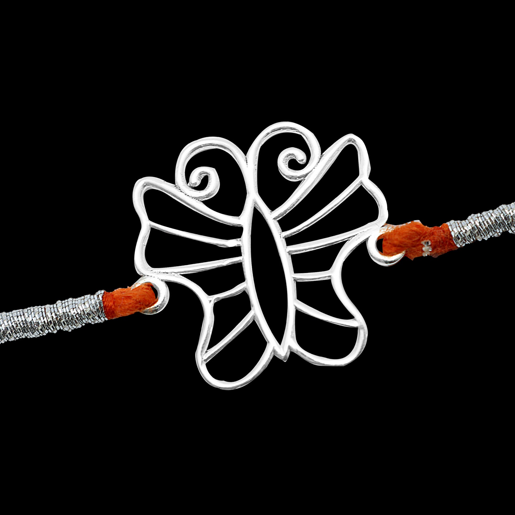 Silver Wired Butterfly Rakhi