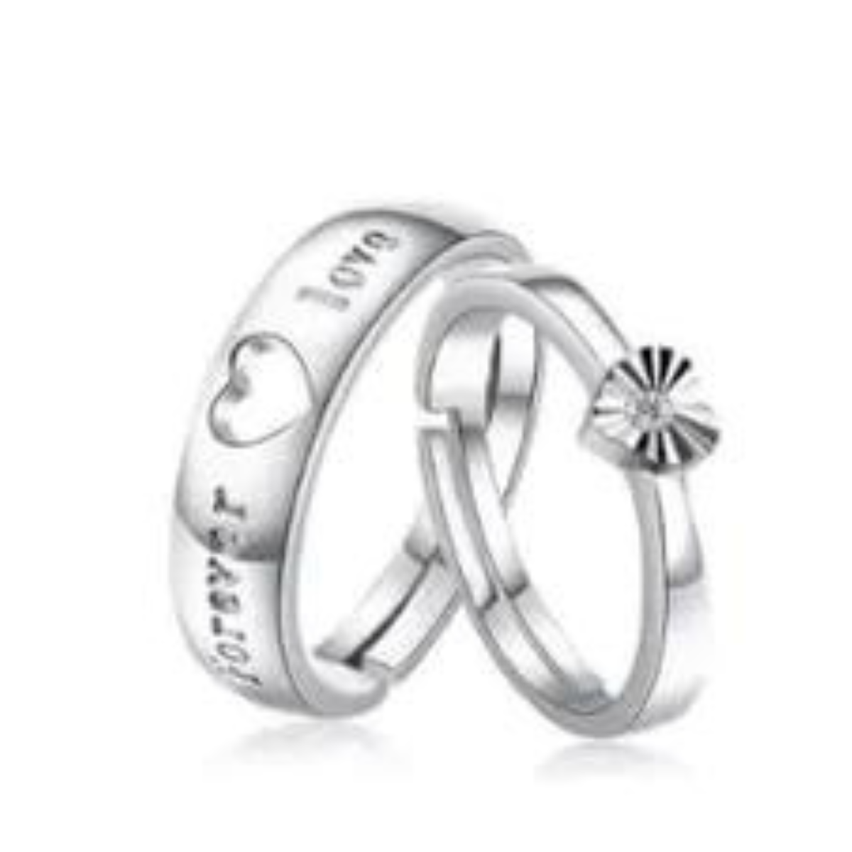 Beautiful 925 Sterling Silver Couple Rings