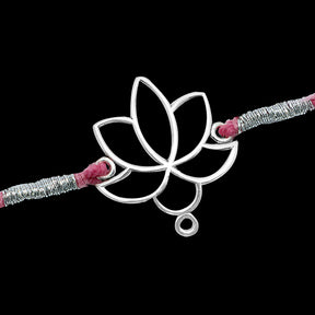 Silver Lotus Icon Rakhi