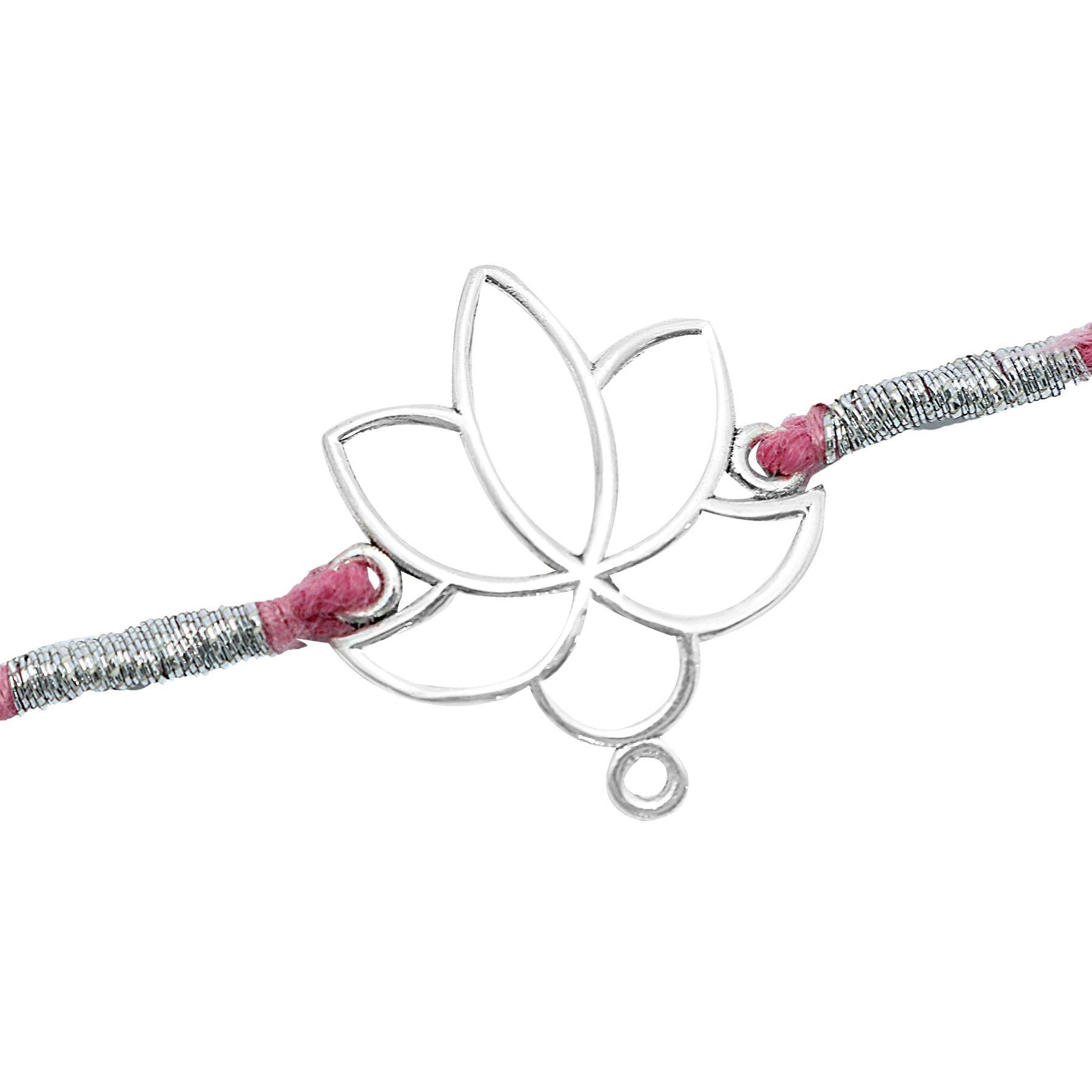 Silver Lotus Icon Rakhi