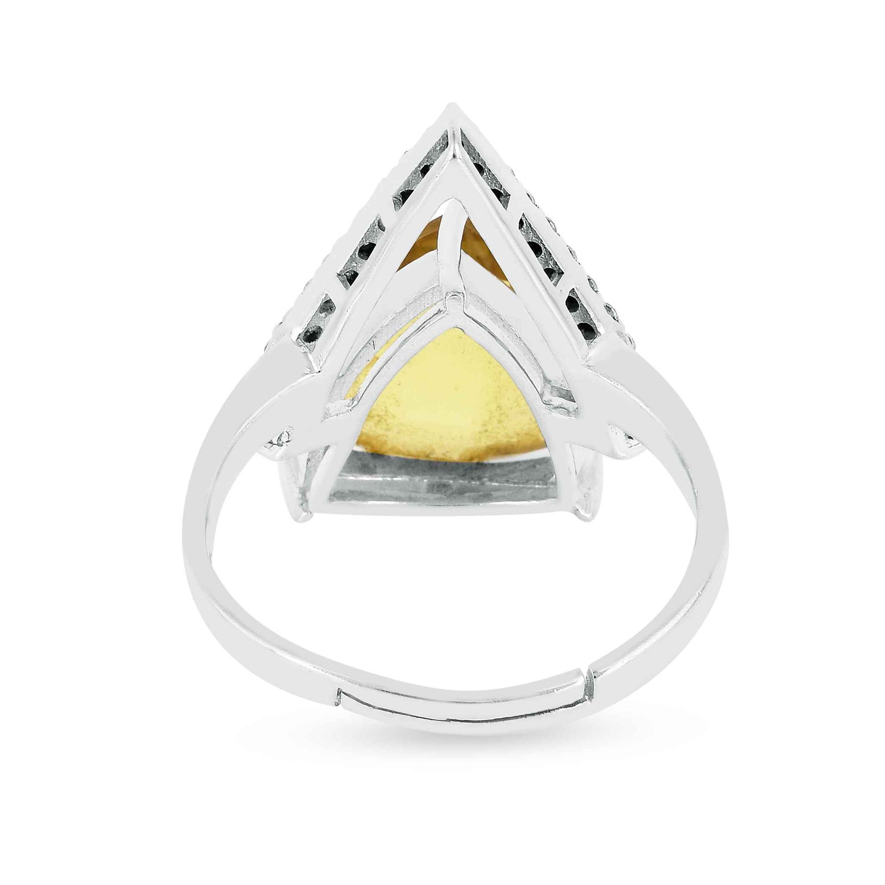 Citrine Shadow CZ Silver Ring