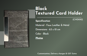 Black textured card holder