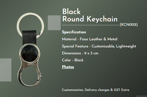 Personalized Black Round keychain