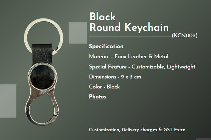 Personalized Black Round keychain