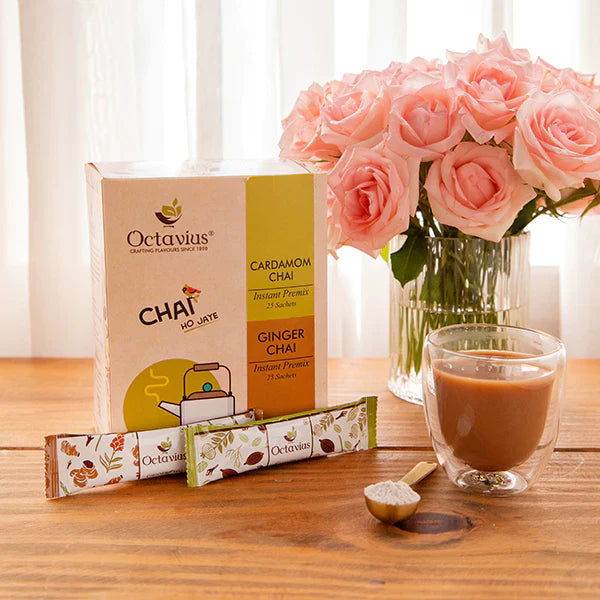 #Variant_2 in 1 Instant Premix - Ginger and Cardamom 50 Sachets (Economy Pack)