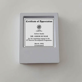 Certificate Of Appreciation Engraved Silver Frames