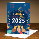 Cheers to New Year 2025 Greeting Card