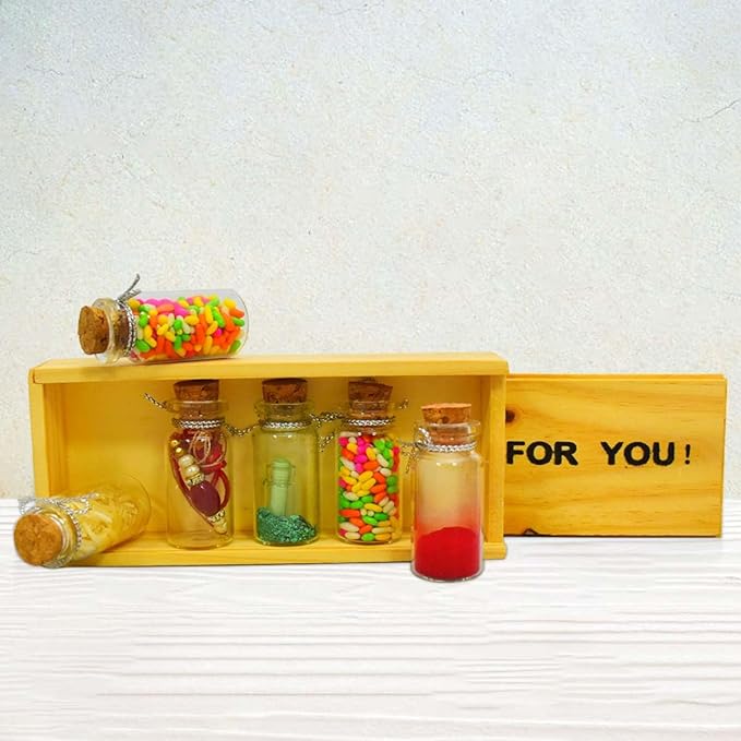 6 Message Bottles Rakhi Gift Set