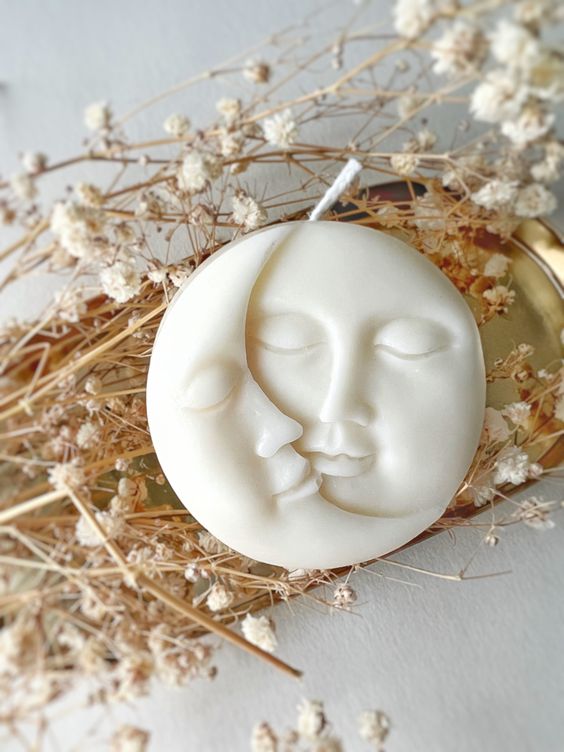 Moon Face Candle (Pack of Two)-2