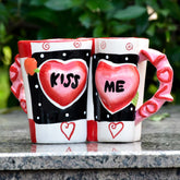 Kiss Me Printed Coffee Mug Set of 2 Gift for Couple