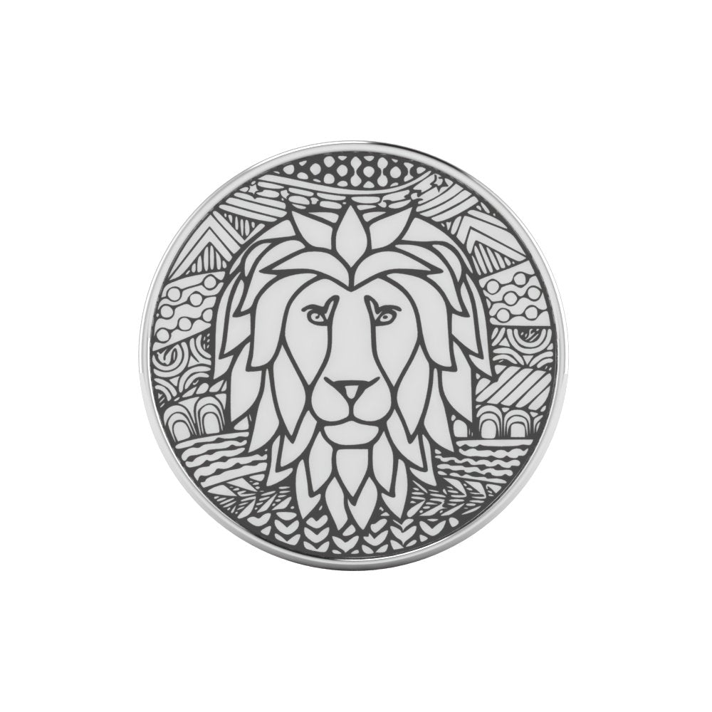 Leo Zentangle Zodiac Silver Coin-1