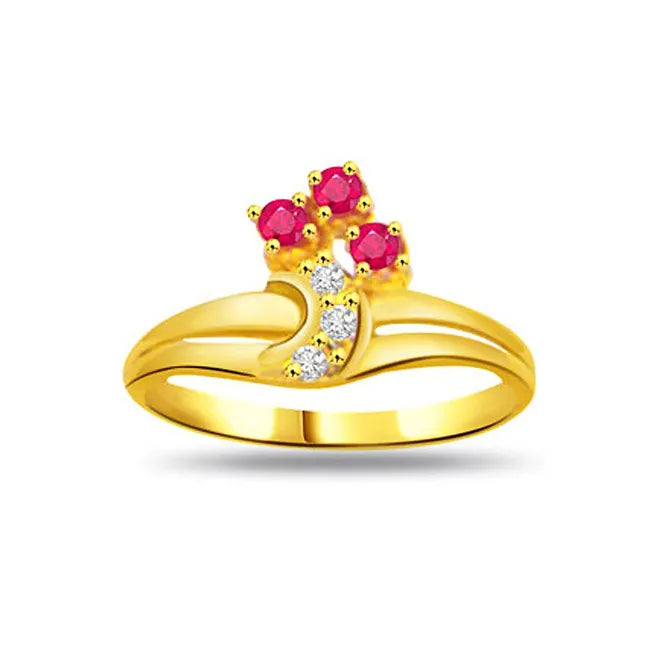 Real Diamond & Ruby Gold Ring-1