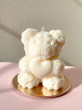 Rose Teddy Bear Candle