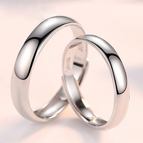 Plain Silver Couple Rings With Name Engraved