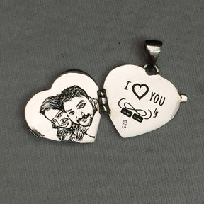 Endless Love Photo Engraved Silver Locket