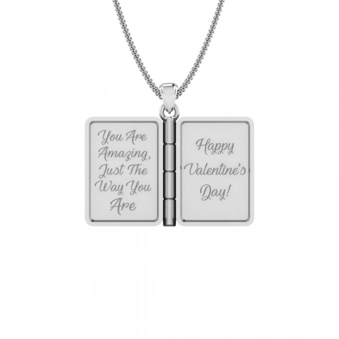Silver Valentines Gift Card Pendant
