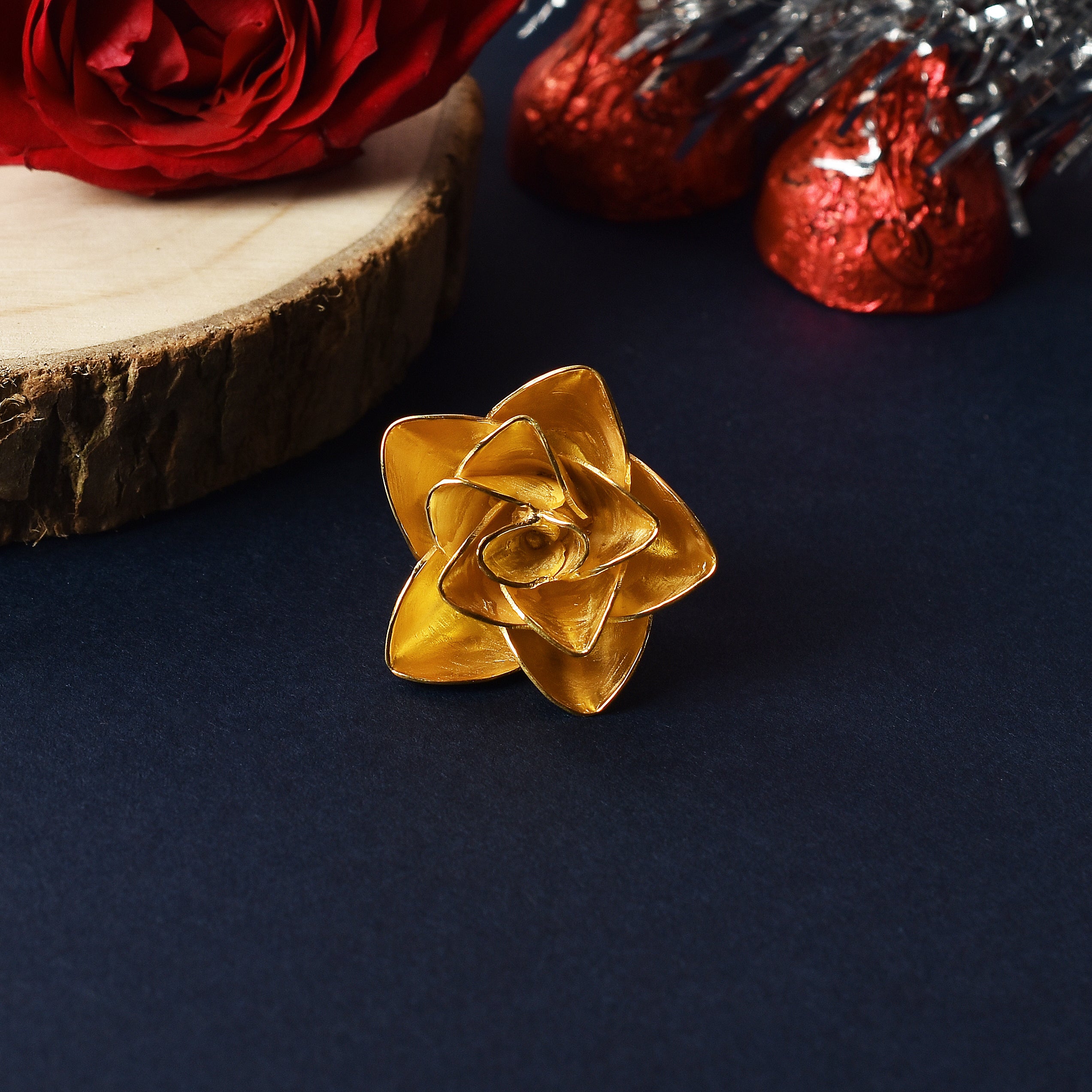 Red Rose and Chocolate in a Heart Flower Box (preserved roses)