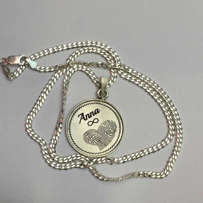 Loving Impression Silver Fingerprint Pendant
