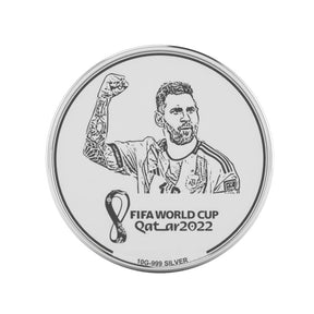 Limited Edition Commemorative Messi Silver Coin – Scan To See Winning Moments Of Fifa 2022