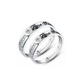 Sterling Silver Interlocking Couples Rings-2