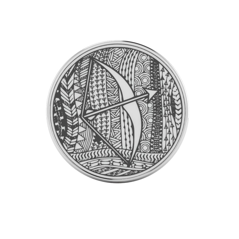 Sagittarius Zentangle Zodiac Silver Coin