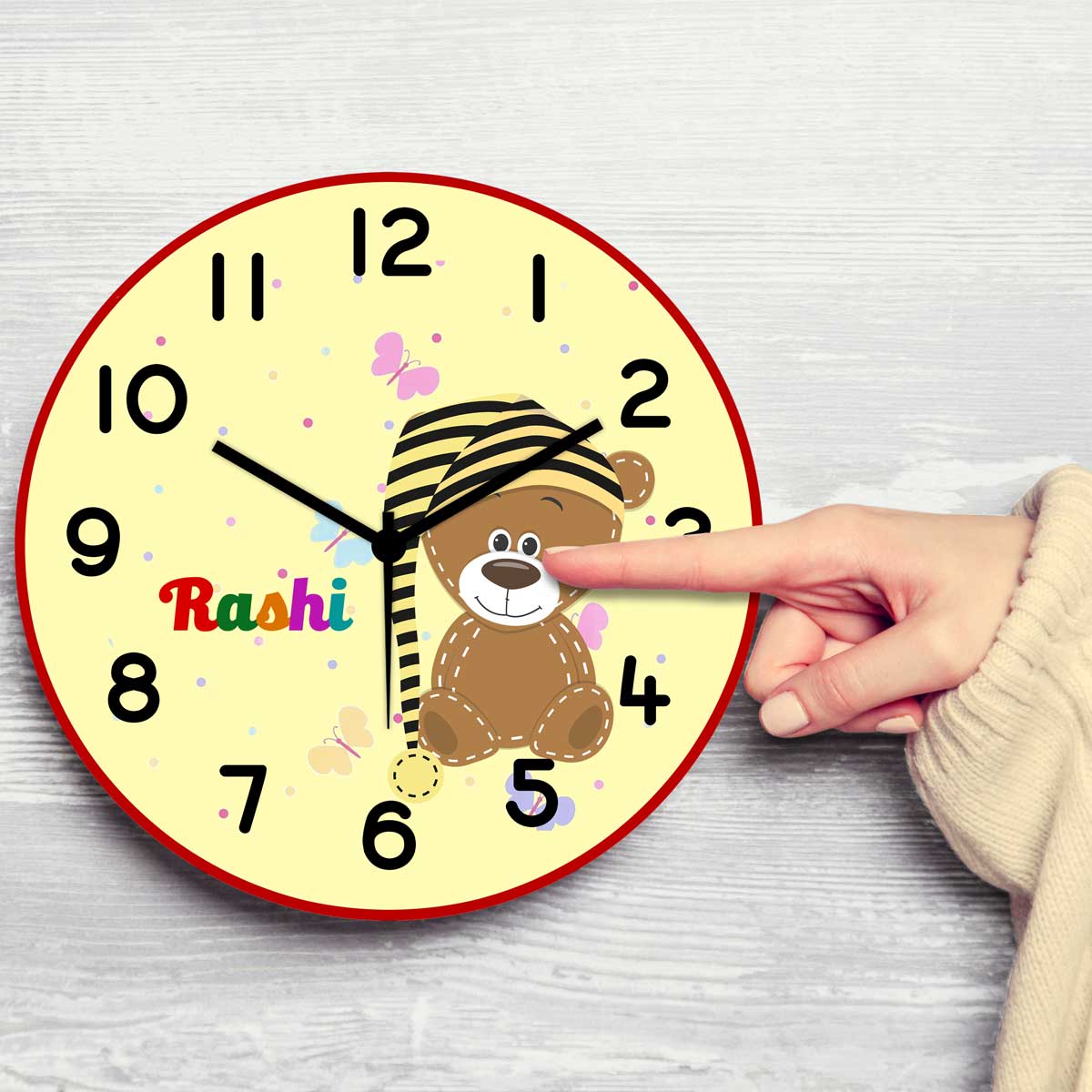 Personalised Teddy and Me Clock