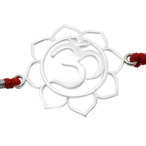 Flower OM Silver Rakhi