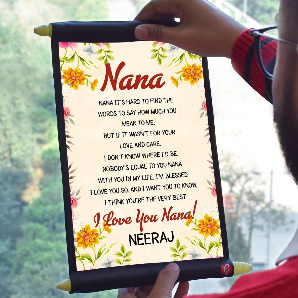 Personalised I Love You NANA Scroll