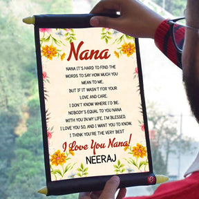 Personalised I Love You NANA Scroll