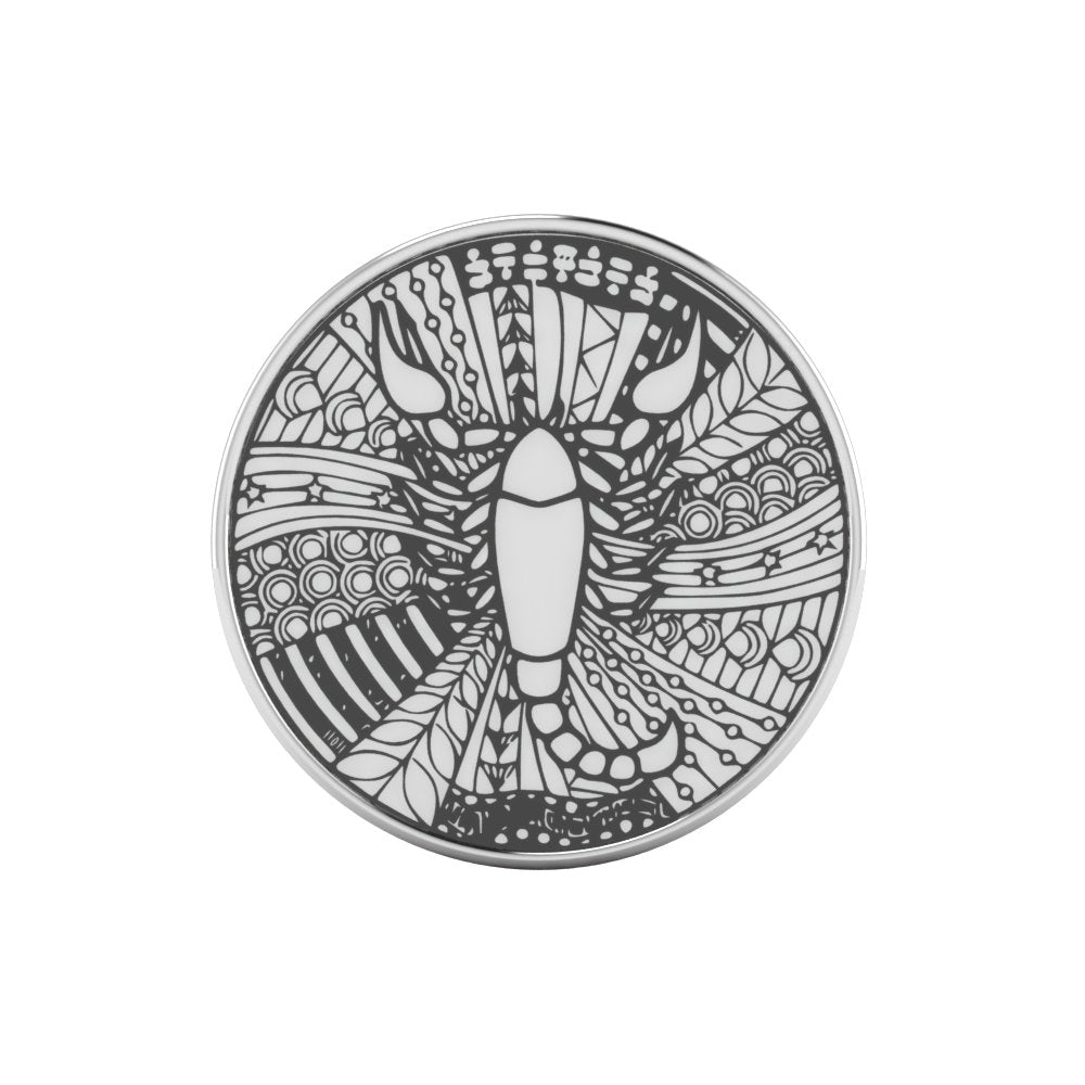 Scorpio Zentangle Zodiac Silver Coin