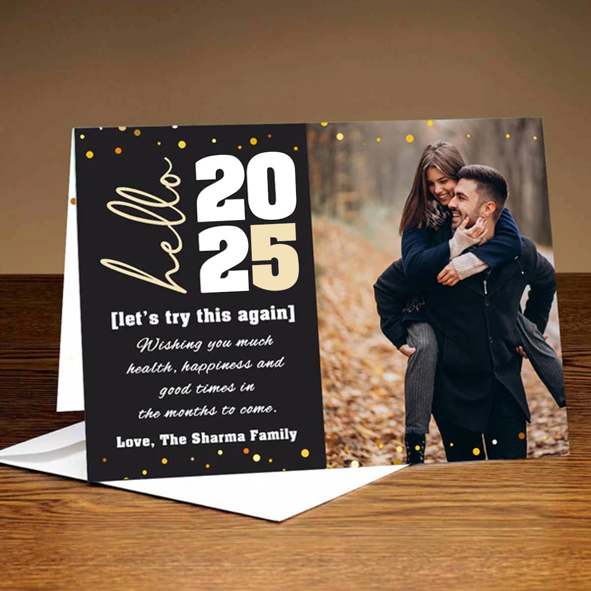 Personalised Photo Happy New Year Greeting Card