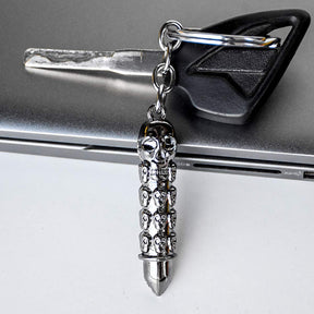 Bullet Skull Keychain for Men – Biker & Rider Edition