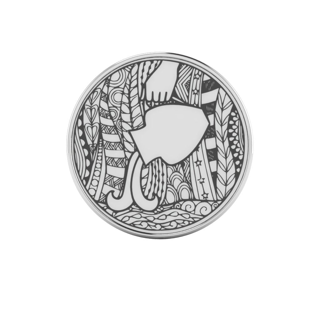 Aquarius Zentangle Zodaic Silver Coin
