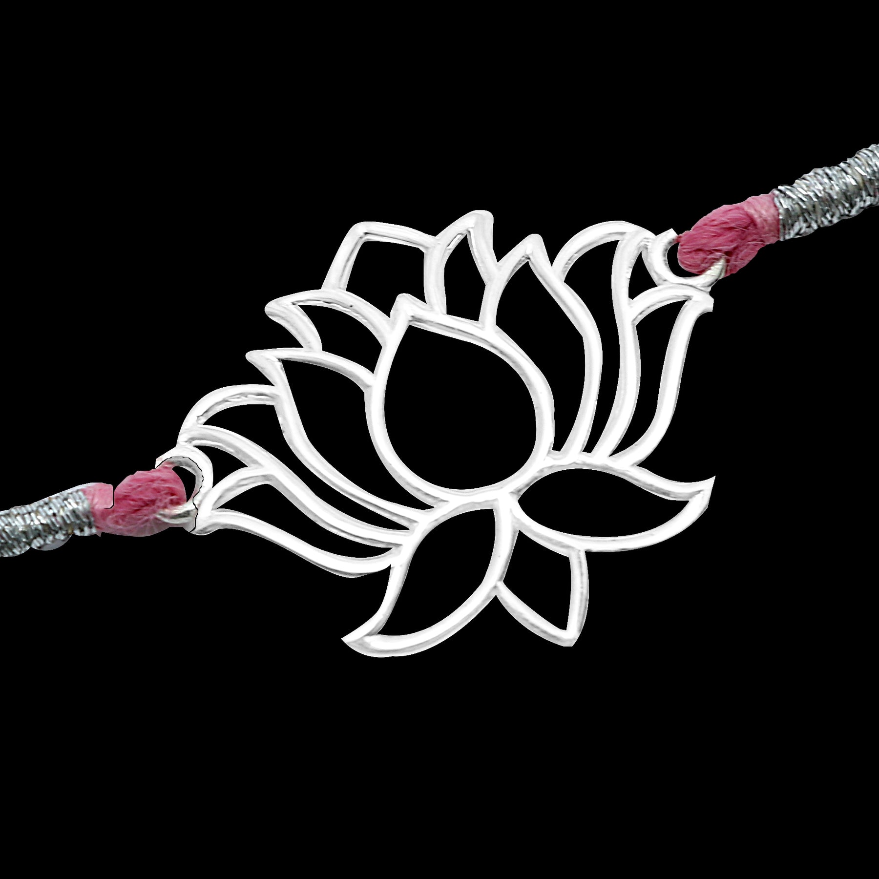 Silver Lotus Rakhi