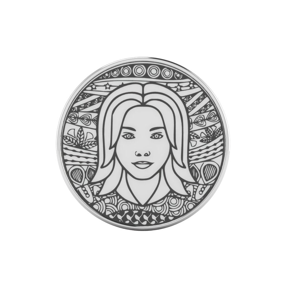 Virgo Zentangle Zodiac Silver Coin