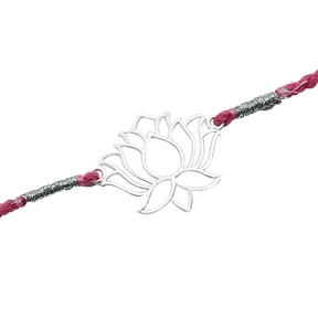 Silver Lotus Rakhi