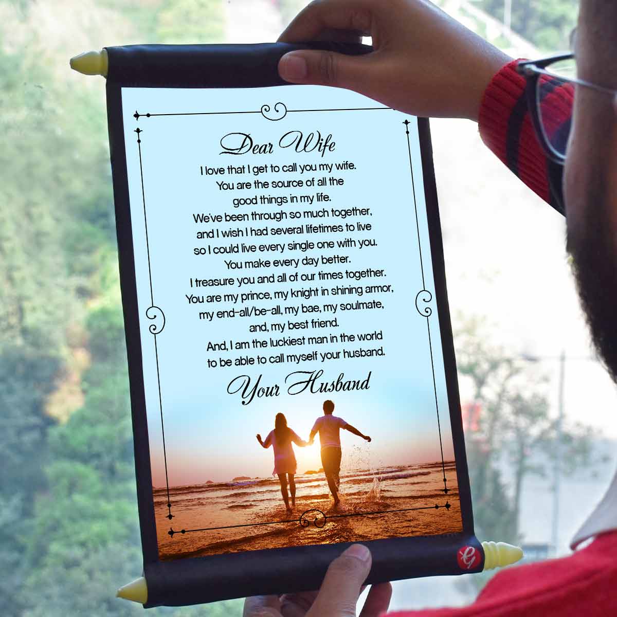 Personalised Letter to Wife Scroll