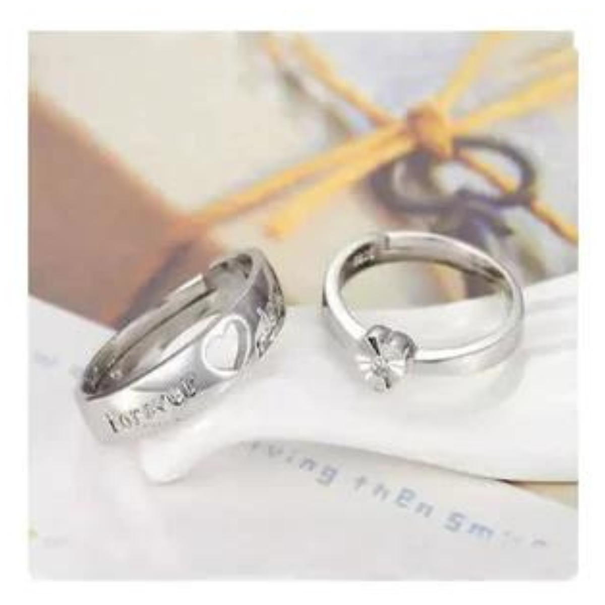 Gorgeous Sterling Silver Couple Name Rings