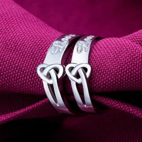 Elegant Heart Cuple Rings in Silver