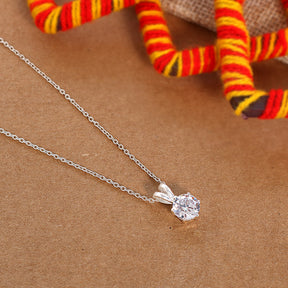 925 Sterling Silver Cubic Zirconia Pendant with Chain Gift for Her