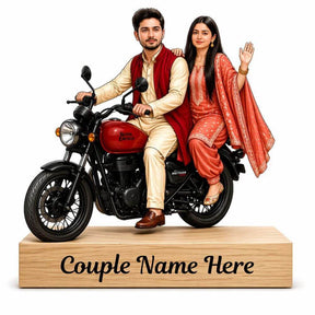 Couple Bike Caricature Standee for Anniversary