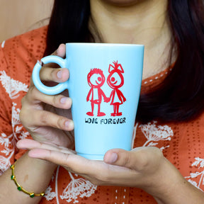 Love Forever Blue Mug Gift for Girlfriend