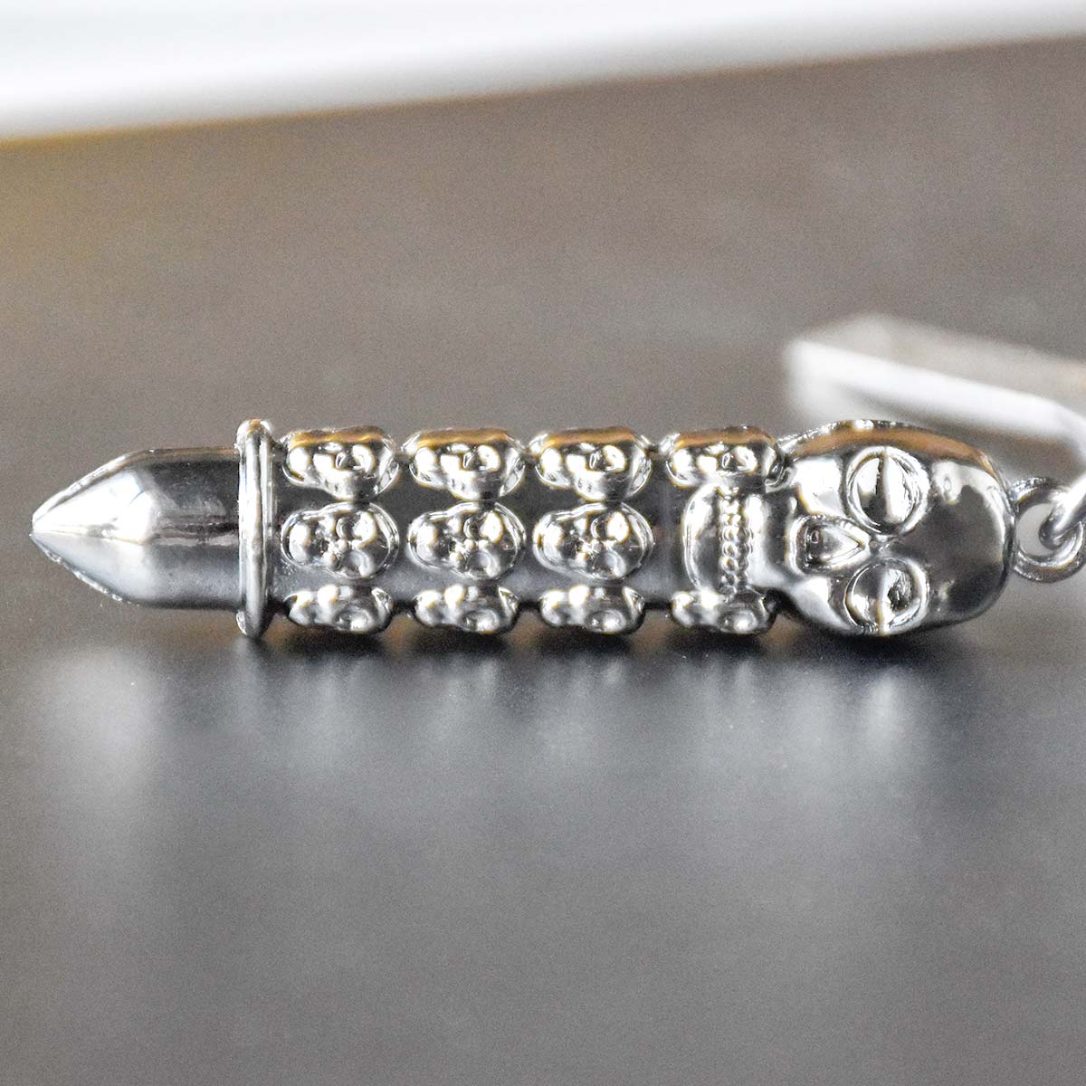 Bullet Skull Keychain for Men – Biker & Rider Edition