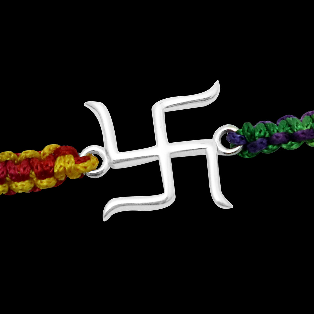 Silver Swastik Rakhi