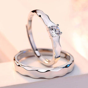 Luminary Loops Adjustable 925 Sterling Silver Couple Rings